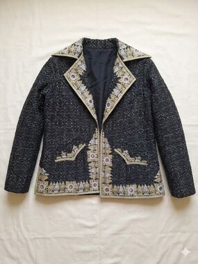 Burlington Aztec Print Quilted Embroidered Jacket Size L